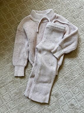 Jamie Kay Speckled Cream Cowl & Knit Pants Set